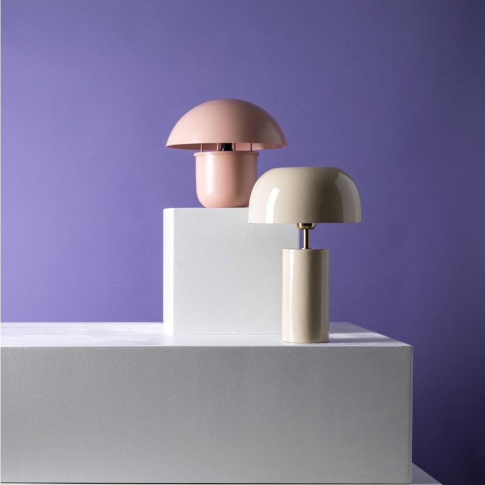 Lampe champignon en acier rose - Maisons du Monde