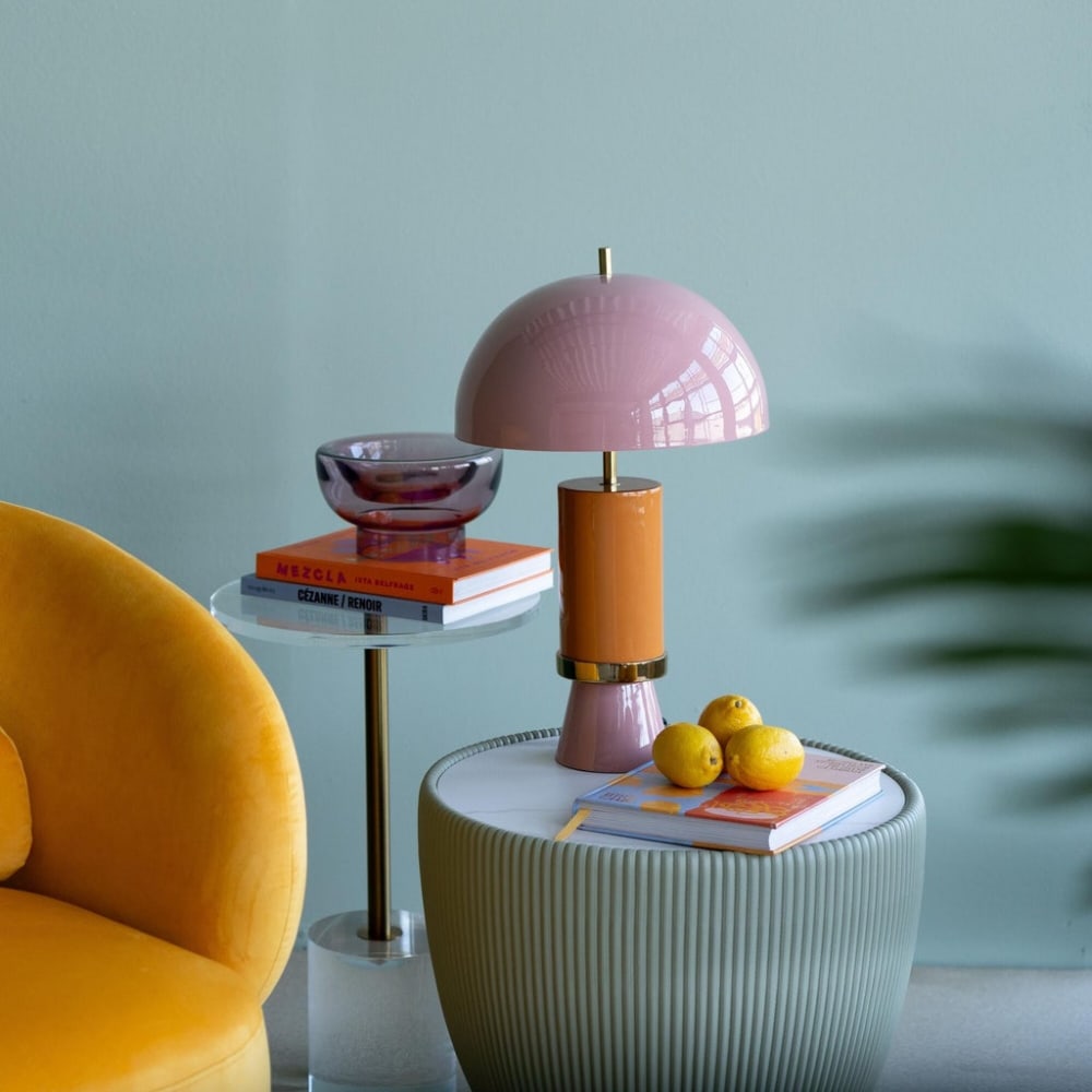 Lampe en acier rose, orange et doré - Maisons du Monde