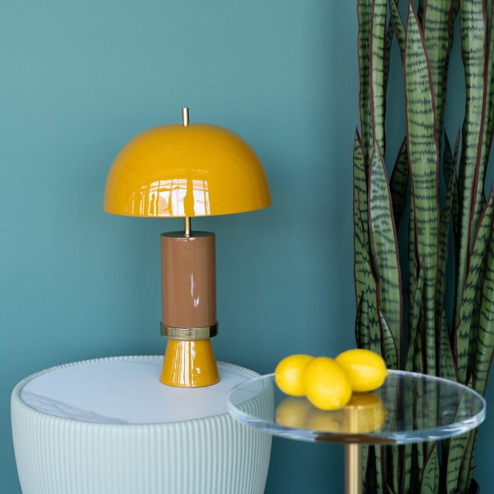 Tischleuchte aus Stahl in Gelb, H51cm - Maisons Du Monde