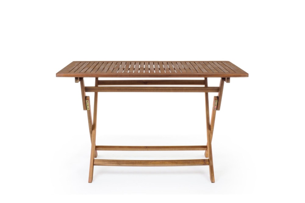 Table de jardin rectangulaire pliable en acacia L120