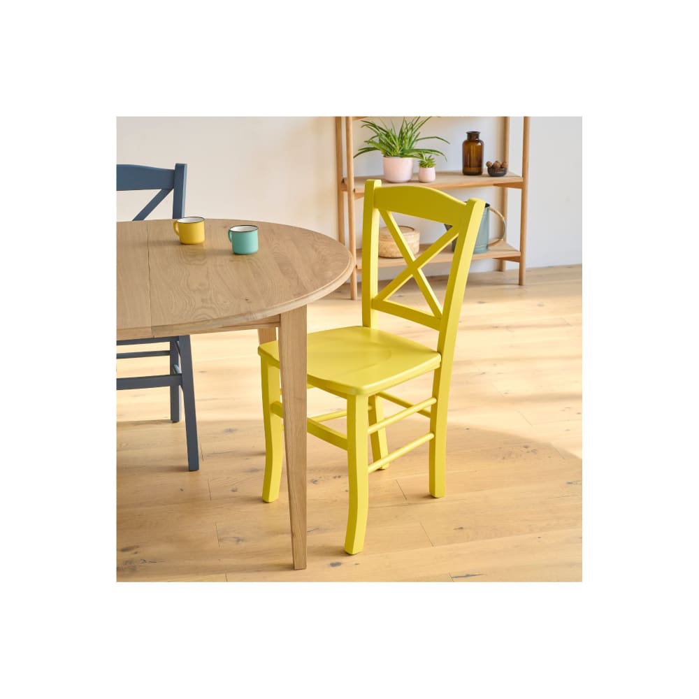 Lot de 2 chaises en hêtre massif   jaune