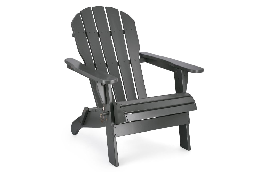 Fauteuil relax pliant à accoudoirs en bois anthracite