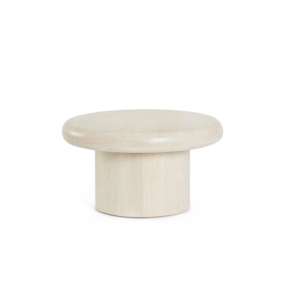 Table basse de salon ronde en bois de manguier D60