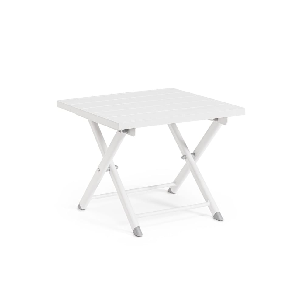 Table basse pliante de jardin en aluminium L44 blanc