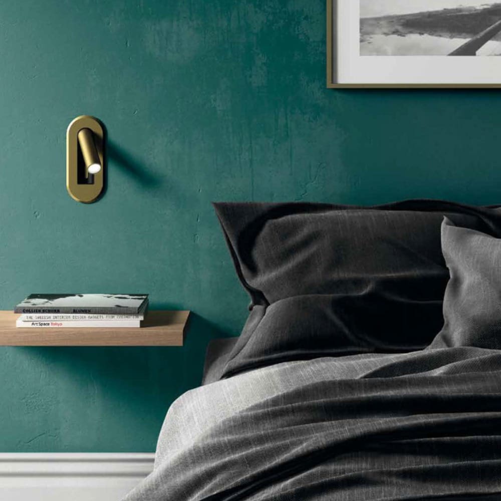 Applique encastrable tête de lit tactile laiton mat