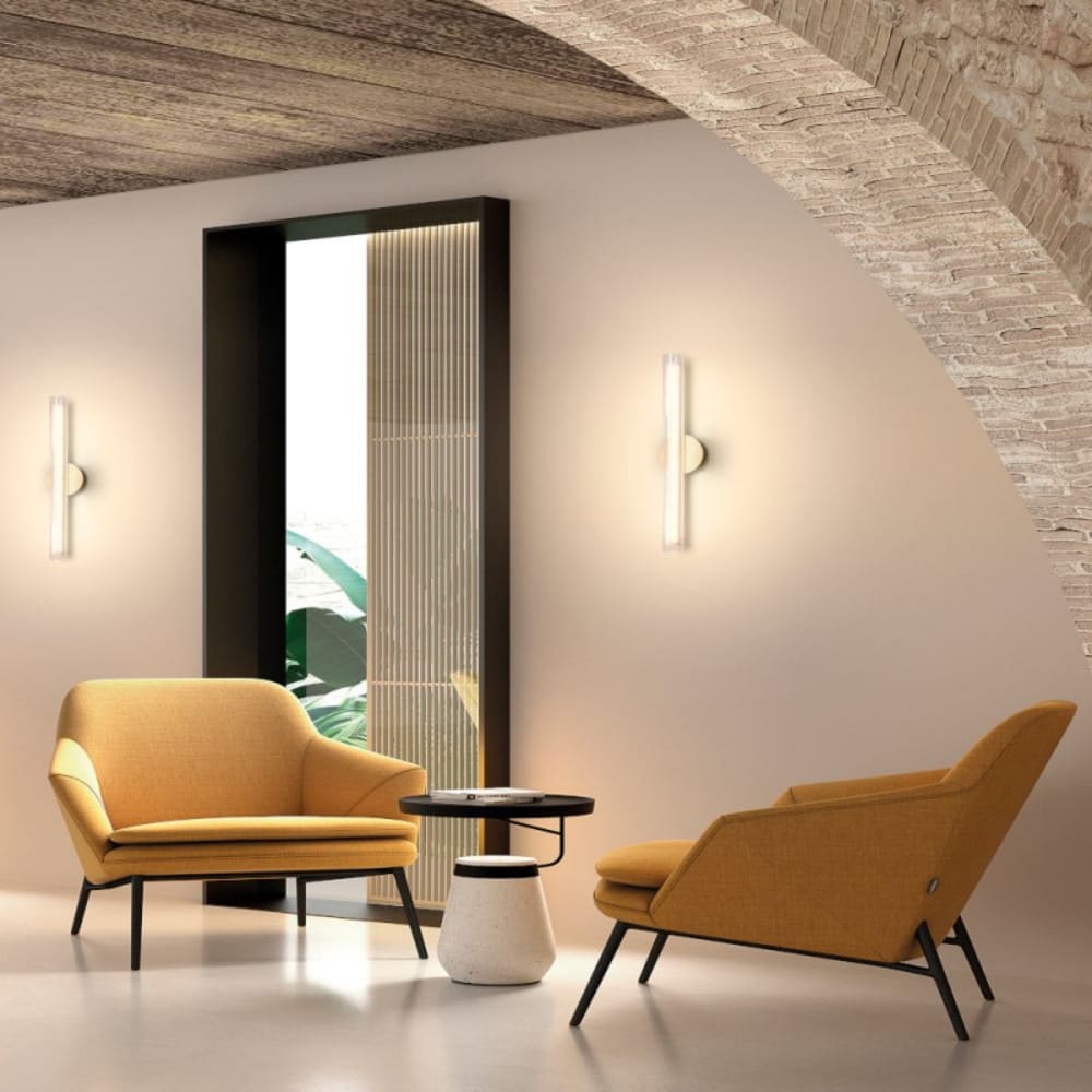 Grande applique led tube laiton et verre - Maisons du Monde