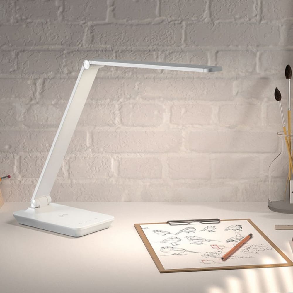 Lampe de bureau blanche à intensité variable — vue 3