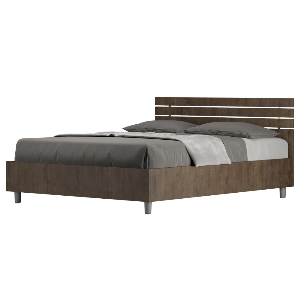 Lit coffre 140x190 tête - noyer