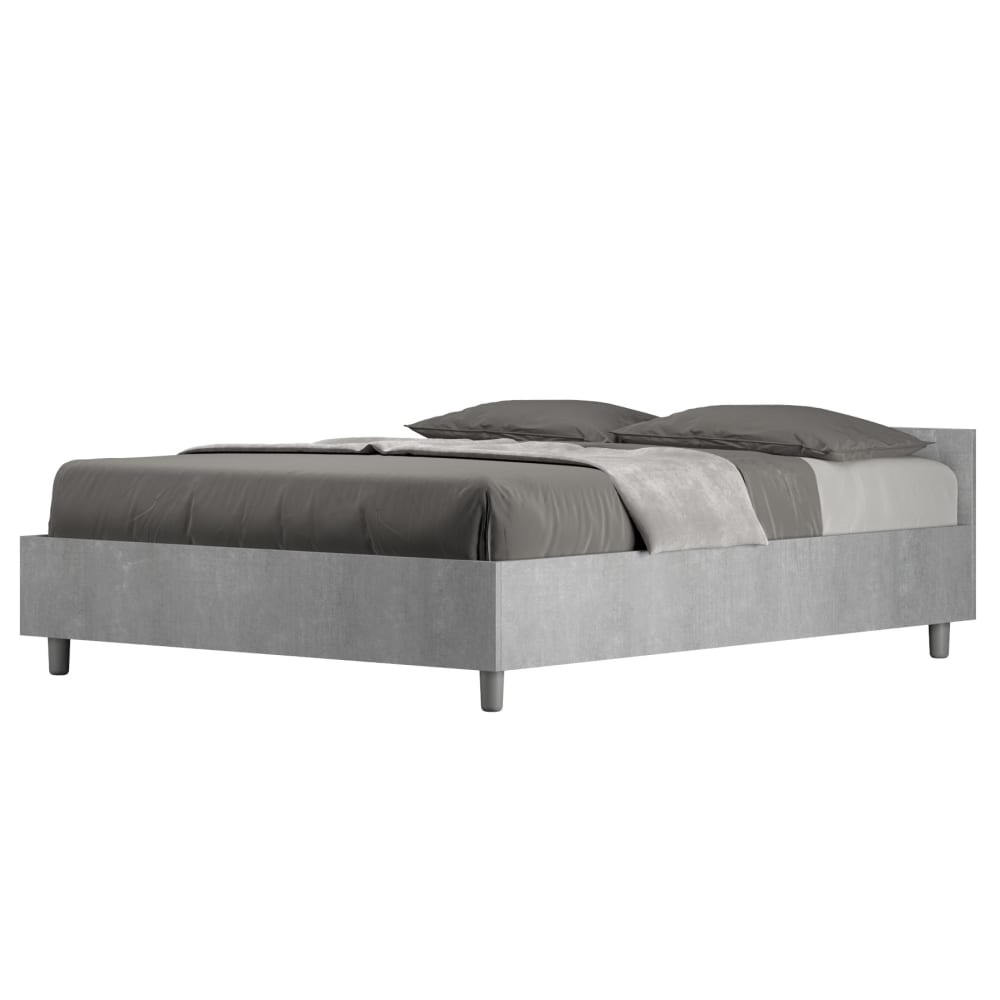 Lit avec sommier 140x190 - effet bois