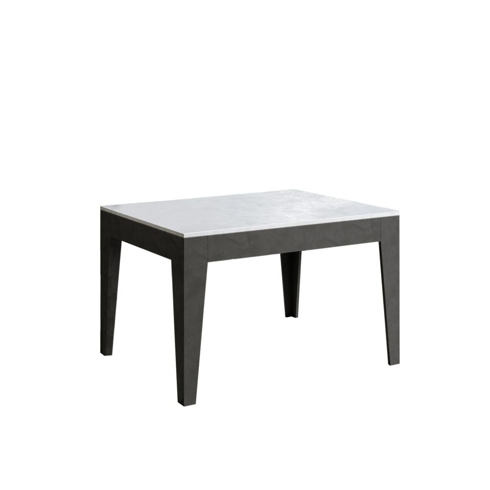 Itamoby Ausziehtisch 90x120/180 cm in Holzoptik weiß und anthrazit gespachtelt style modern - Spanplatte