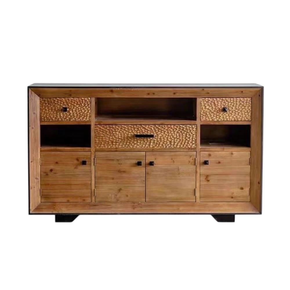 Mathi Design Buffet en bois style farmhouse 160 cm style campagne Marron Bois - 160x95x40cm