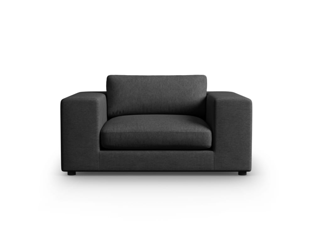 Canapé 1,5 place en tissu structurel noir