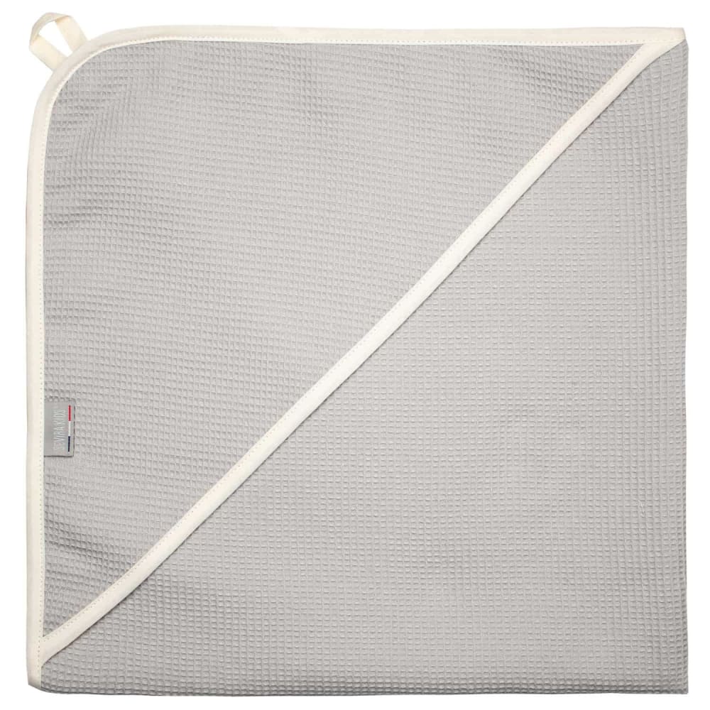 Sevira Kids Baby-badeumhang aus wabenbaumwolle style landhaus Grau Öko-Tex Zertifikat Baby