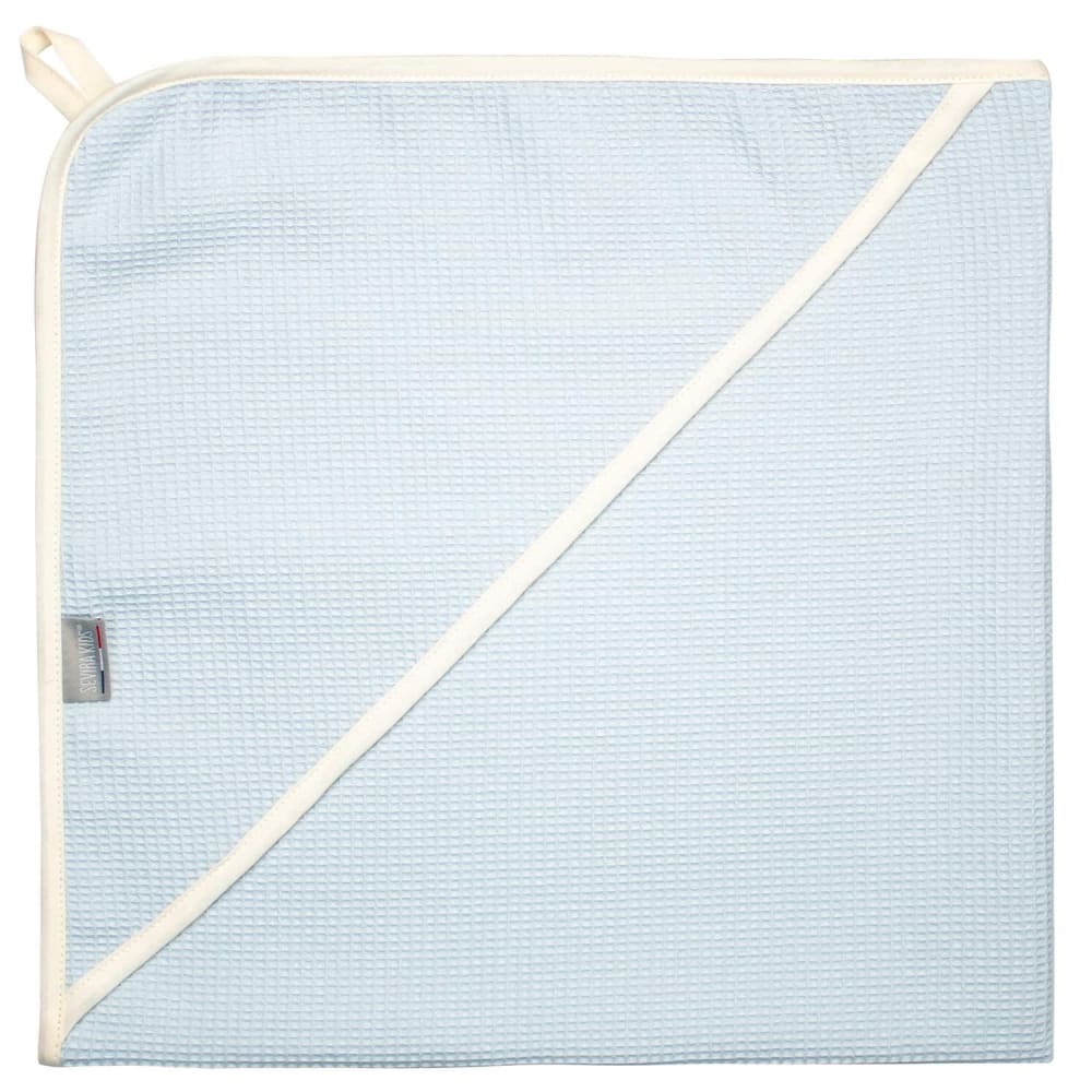 Sevira Kids Baby-badeumhang aus wabenbaumwolle style landhaus Blau Öko-Tex Zertifikat Baby