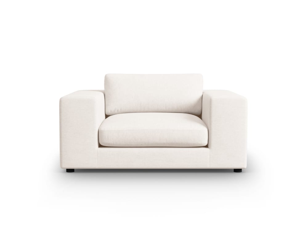 Canapé 1,5 place en tissu structurel blanc