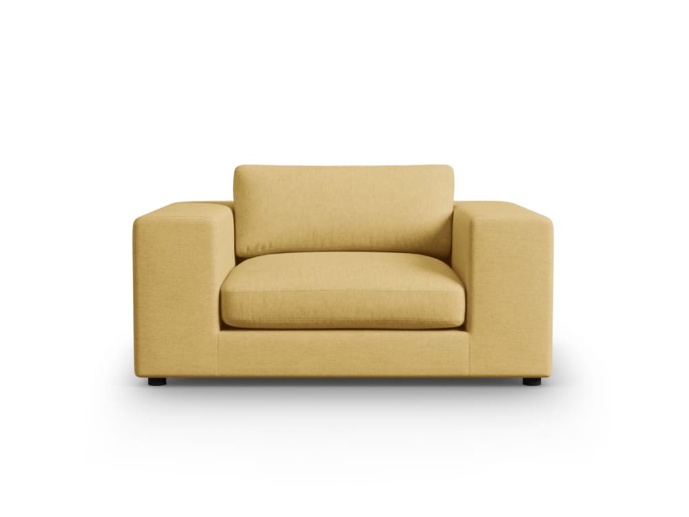 Canapé 1,5 place en tissu structurel jaune