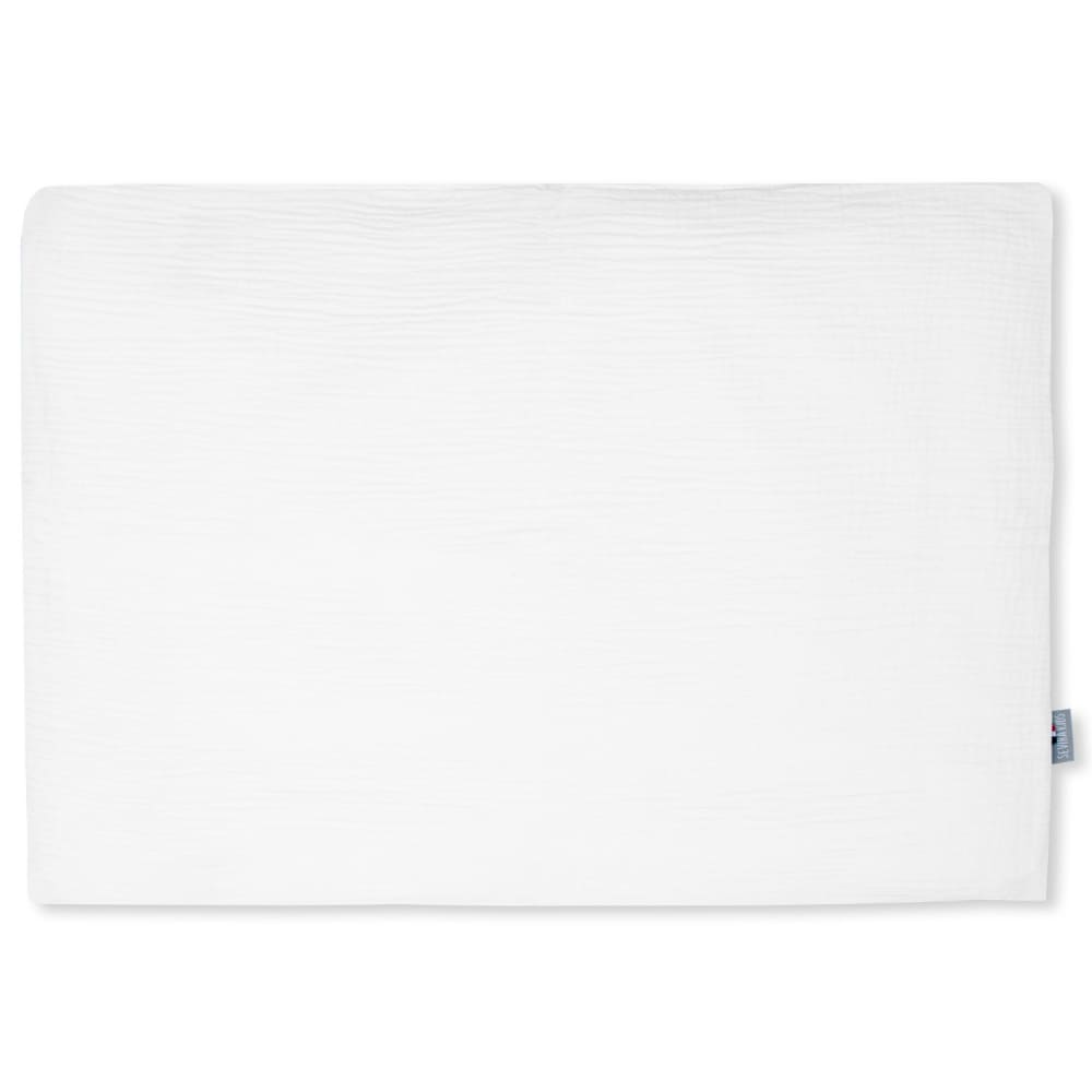 Taie d'oreiller bébé enfant en gaze de coton blanc 50x70 cm Taie d'oreiller bébé enfant en gaze de coton blanc 50x70 cm