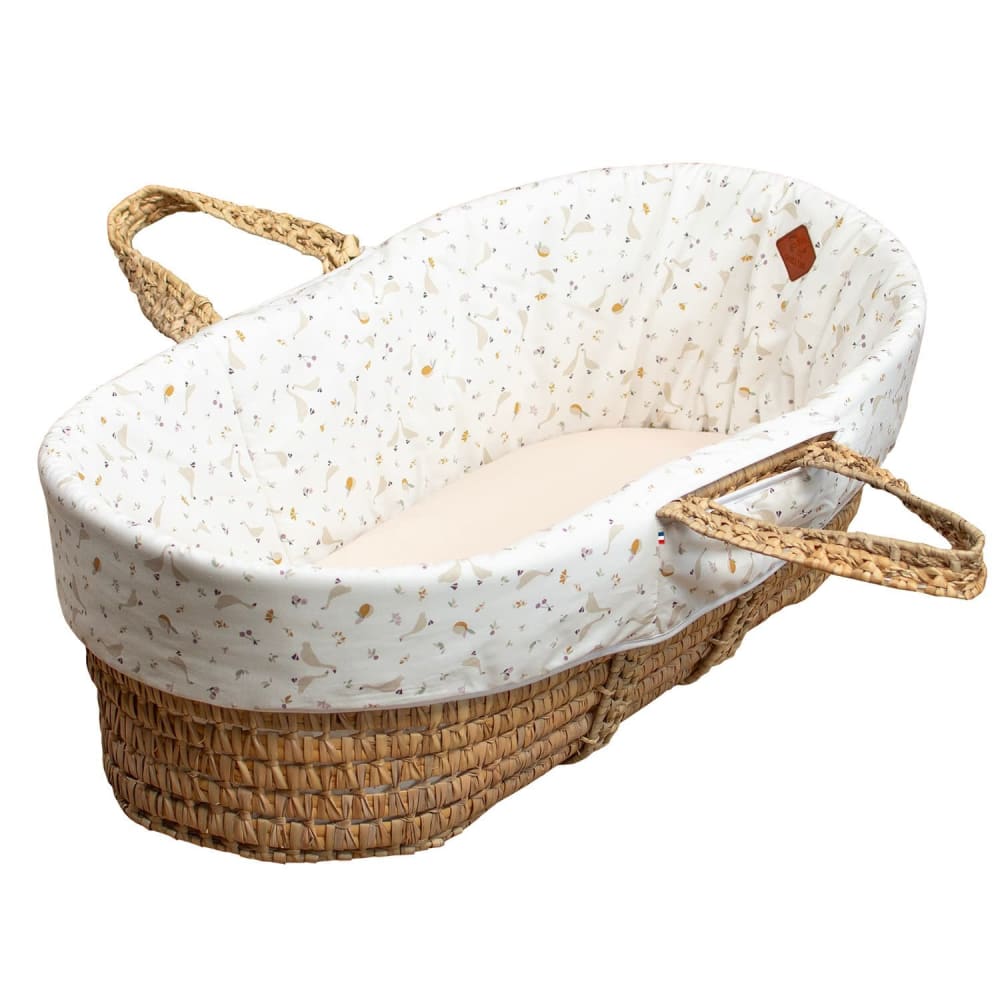 Habillage couffin bébé gaze de coton Beige taille unique
