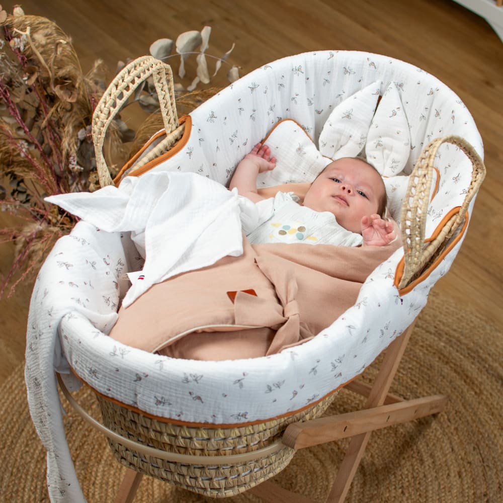 Set couffin bébé en gaze de coton Blanc taille unique