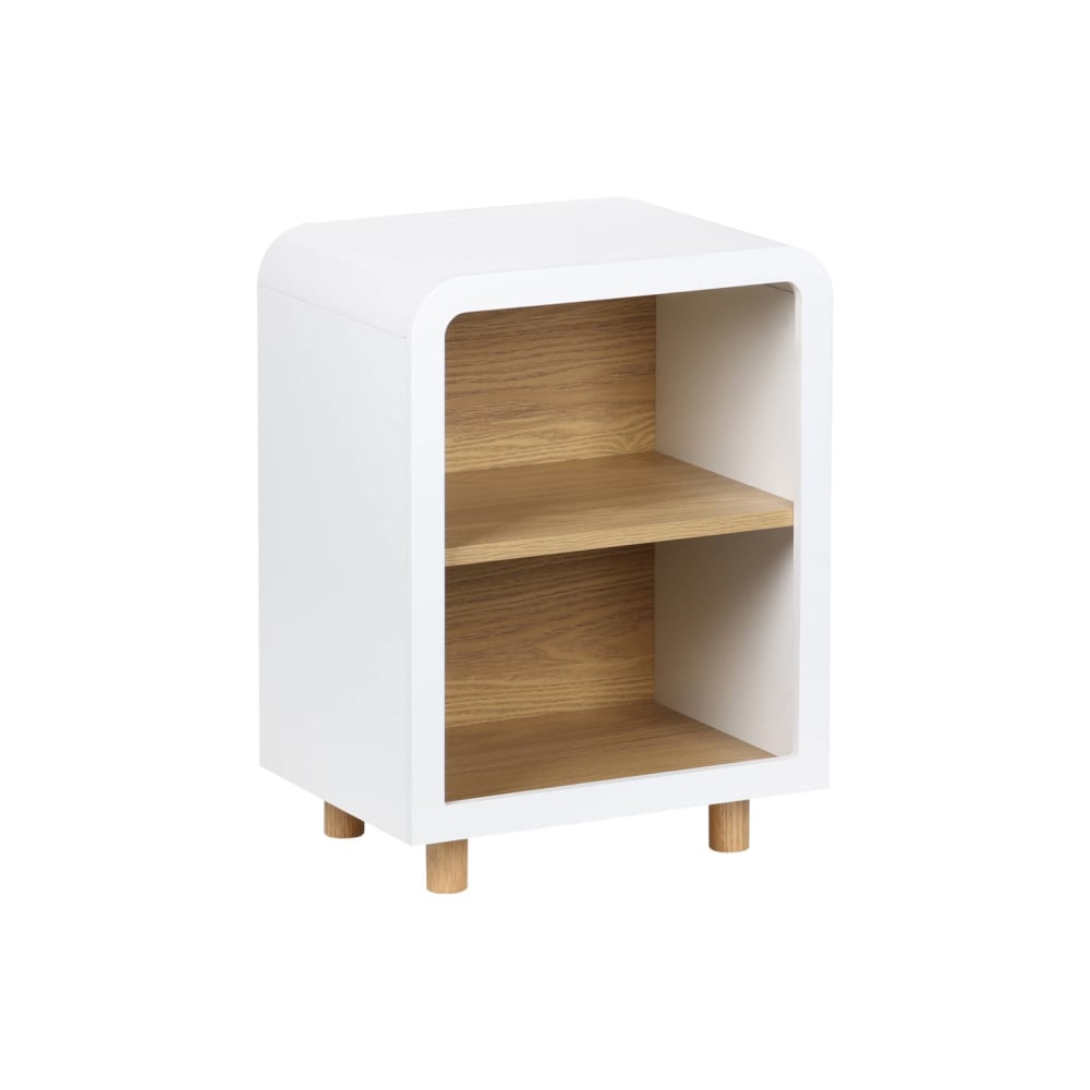 Table de chevet effet bois blanc naturel 2 niches