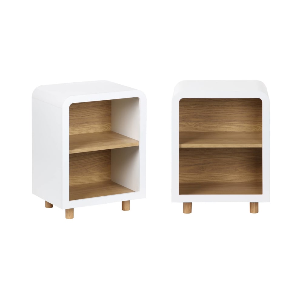 Lot de 2 tables de chevet effet bois 2 niches