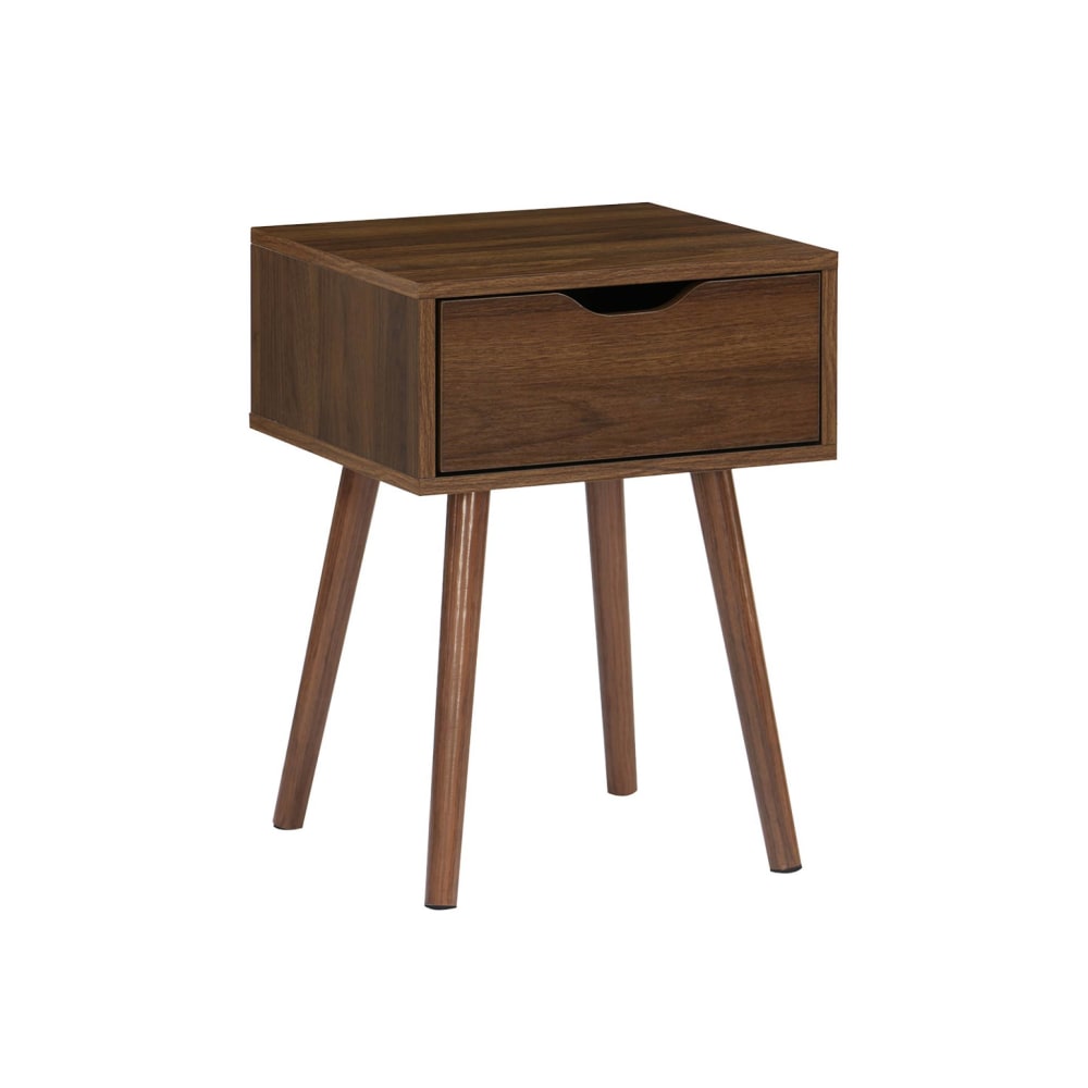 Table de chevet décor bois teinté noyer, 1 tiroir