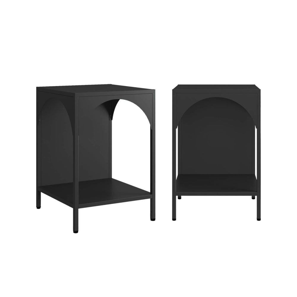 Lot de 2 tables de chevet, tables d'appoint noir