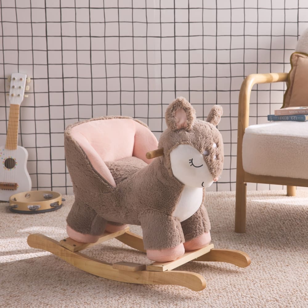 sweeek Schaukeltier für Kinder Reh TAUPE PES - POLYESTER Kinder