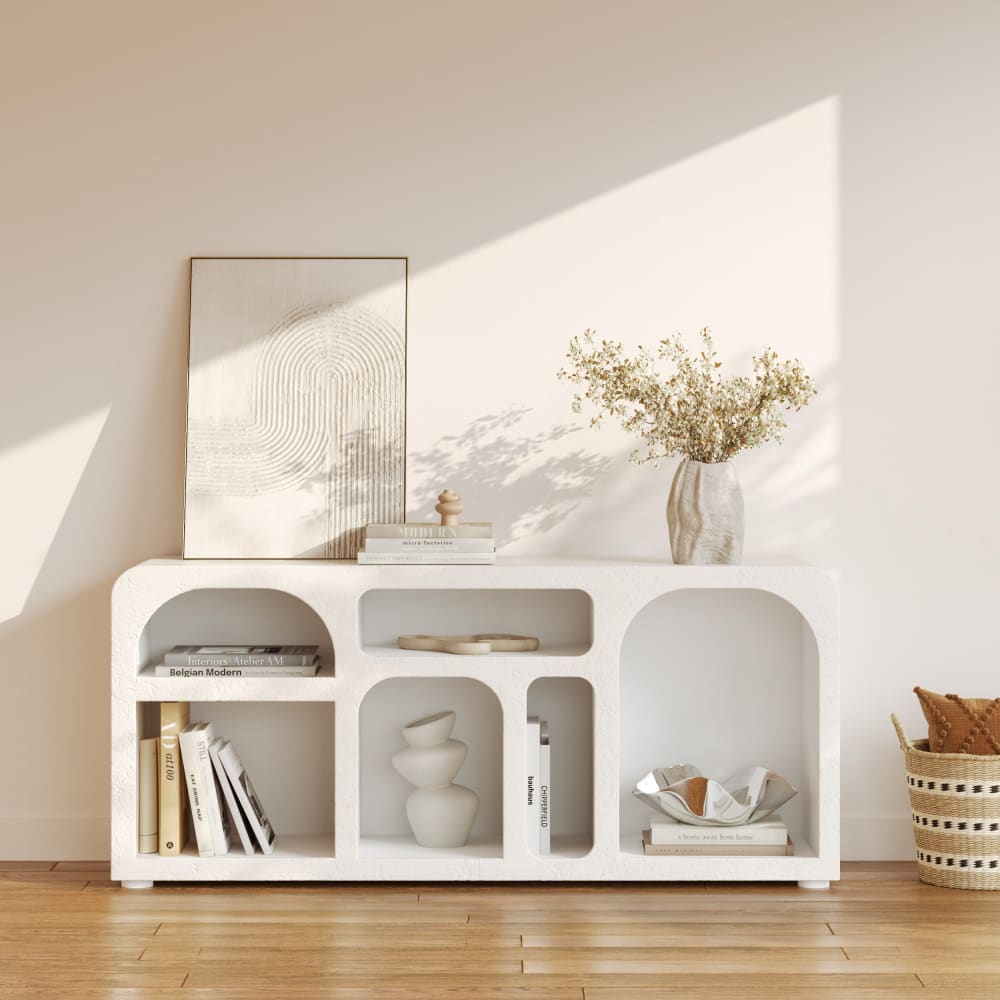 Buffet aus gebrochenem Weißem Gips 160 cm - Maisons Du Monde
