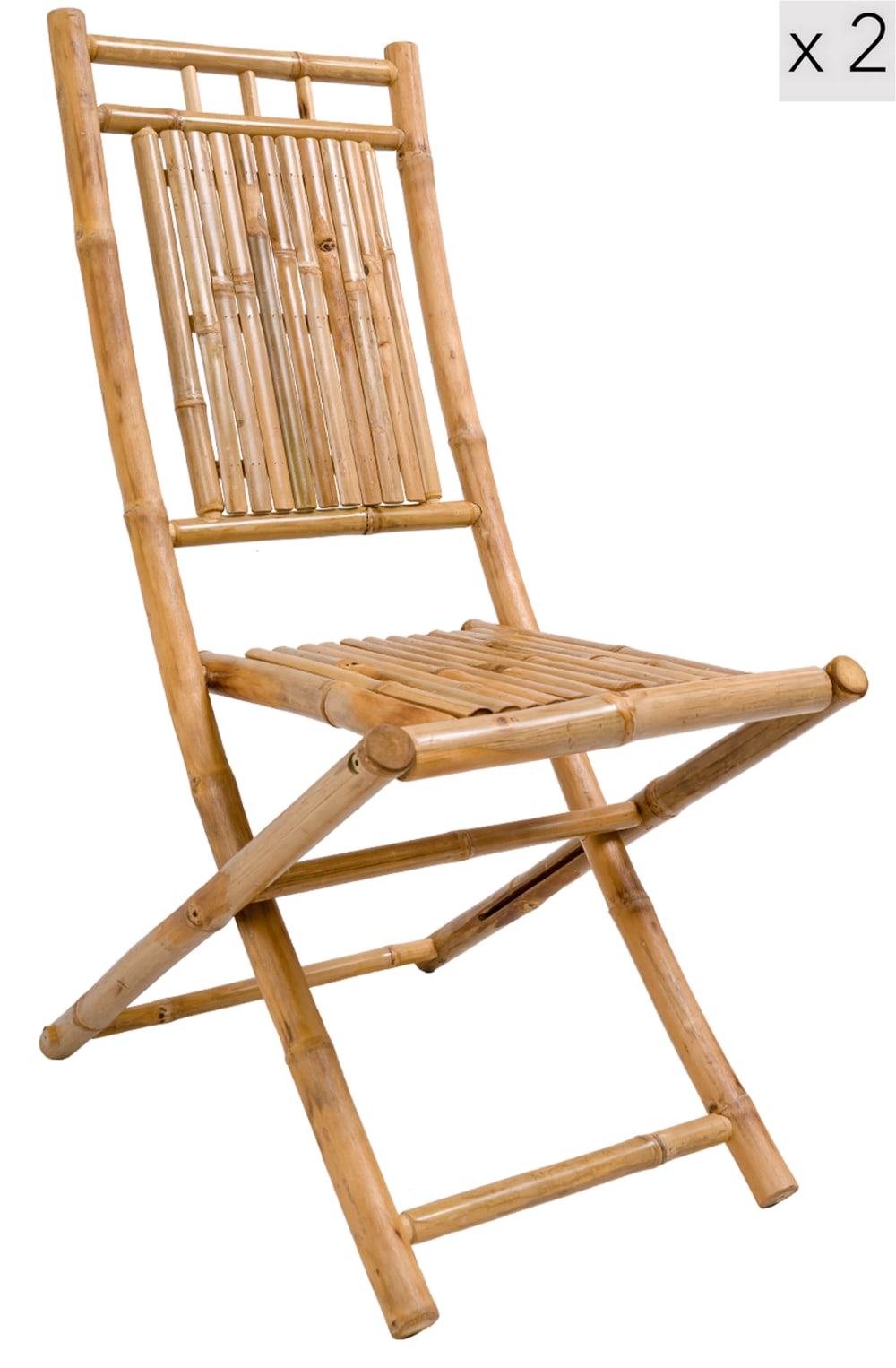Lot de 2 chaises en bambou massif