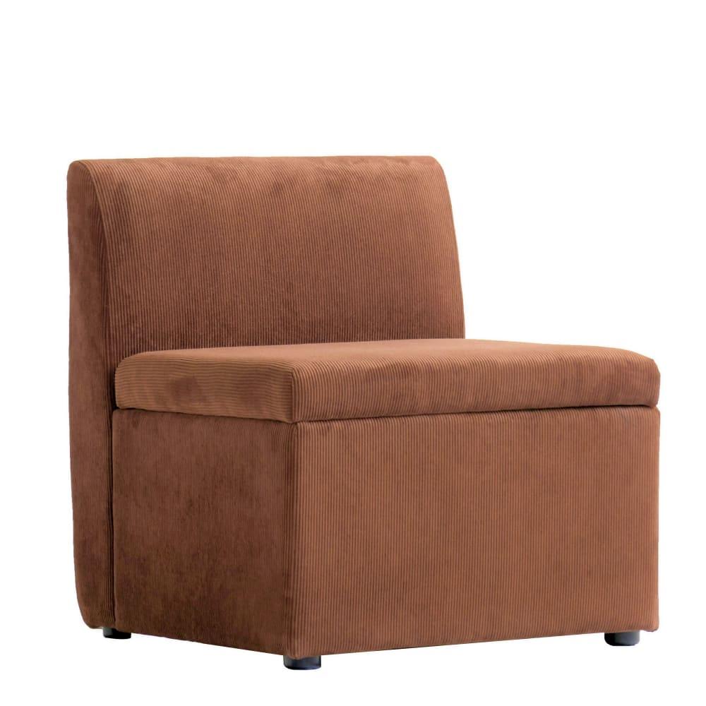 Canapé modulable 1 place en velours côtelé terracotta