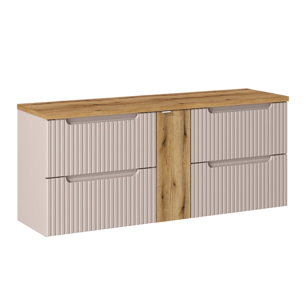 Petits meubles Waschtisch 140cm 4 Schubladen Melamin Kaschmir Beige Spanplatte