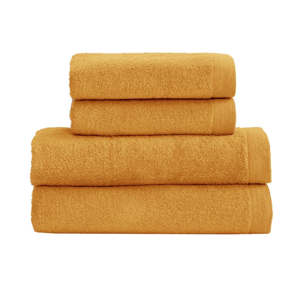 Ensemble de bain 4 pièces en coton caramel