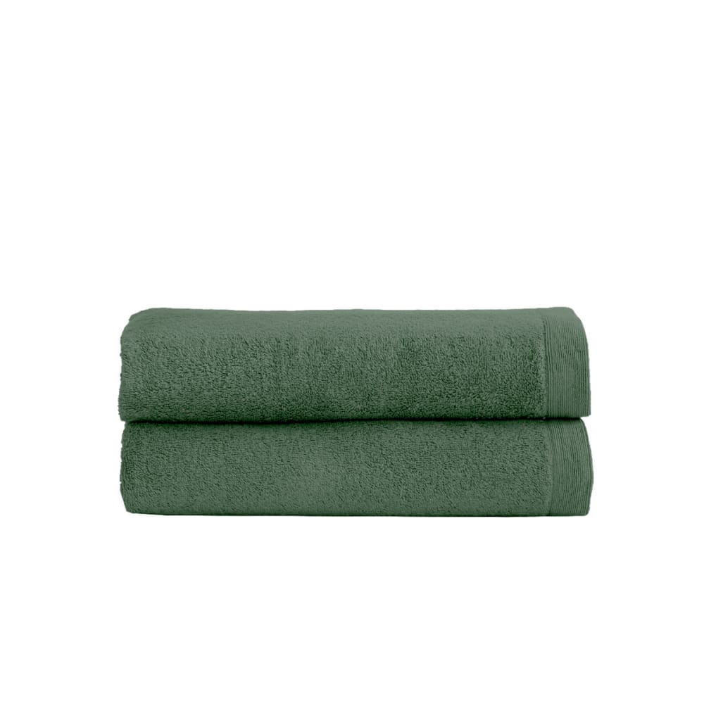 Llot de 2 serviettes de toilette 500 g/m² lichen 50x90 cm