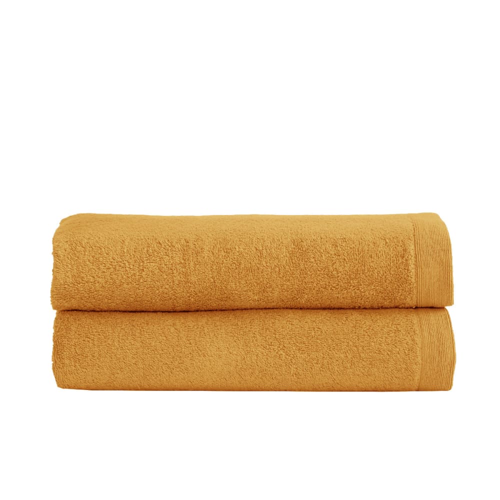 Llot de 2 draps de bain 500 g/m² caramel 70x130 cm