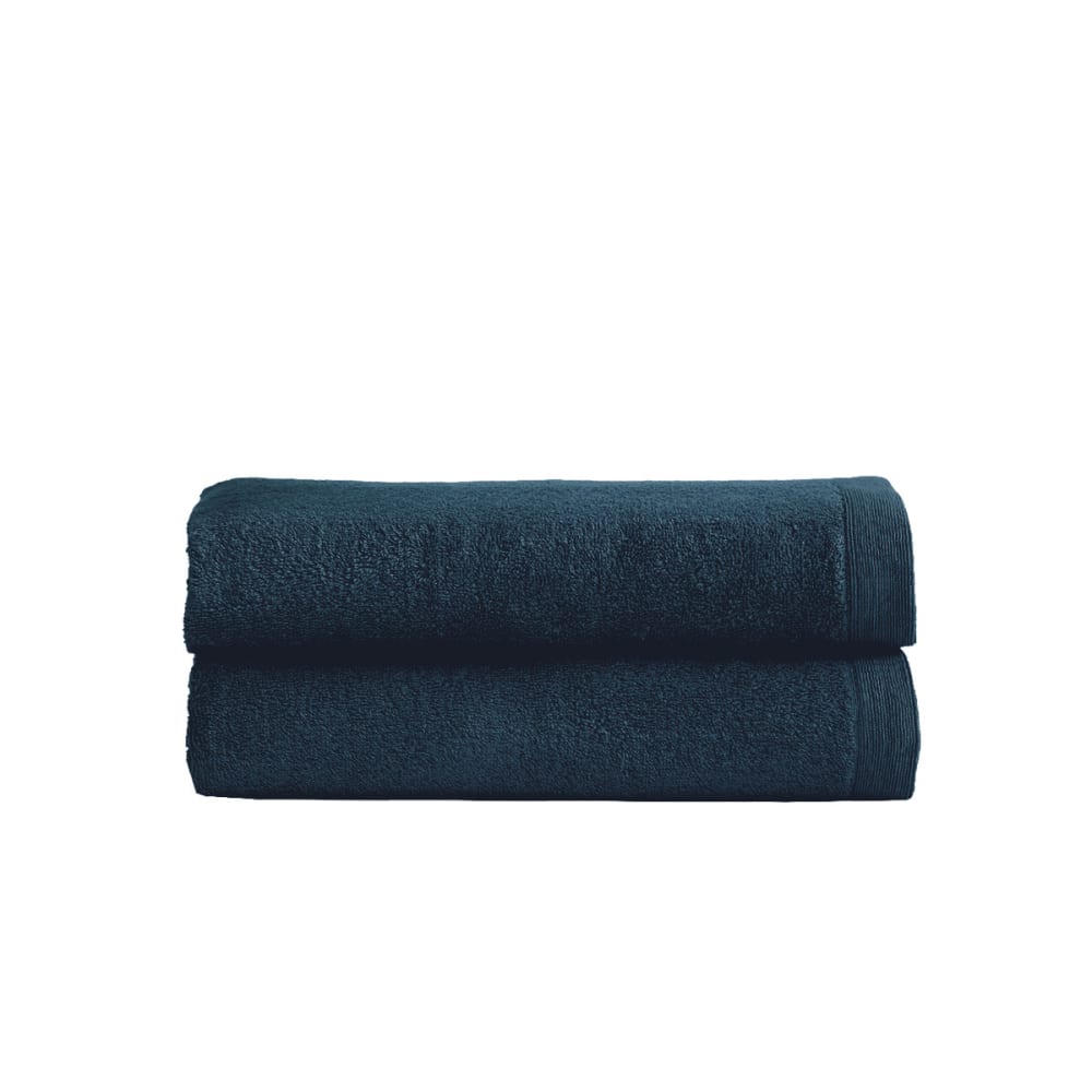 Llot de 2 serviettes de toilette 500 g/m² denim 50x90 cm