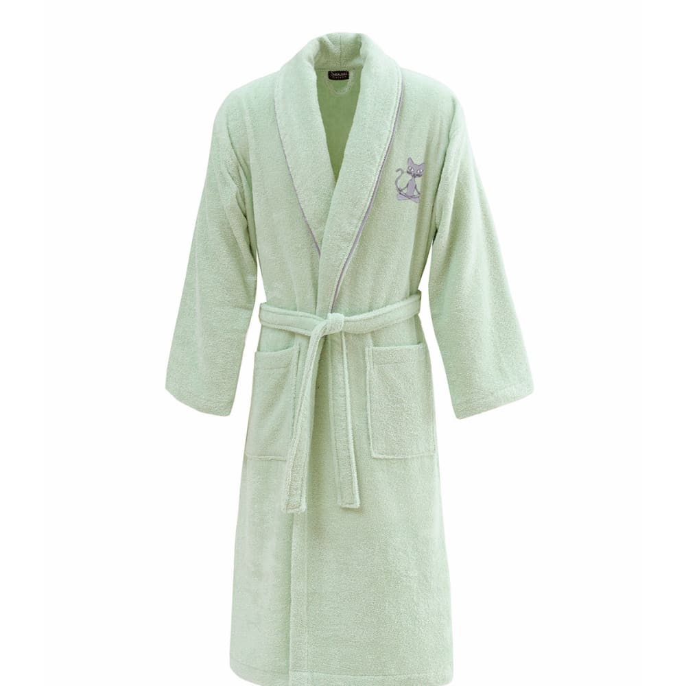 Ppeignoir brodé col châle 420 g/m² menthe l