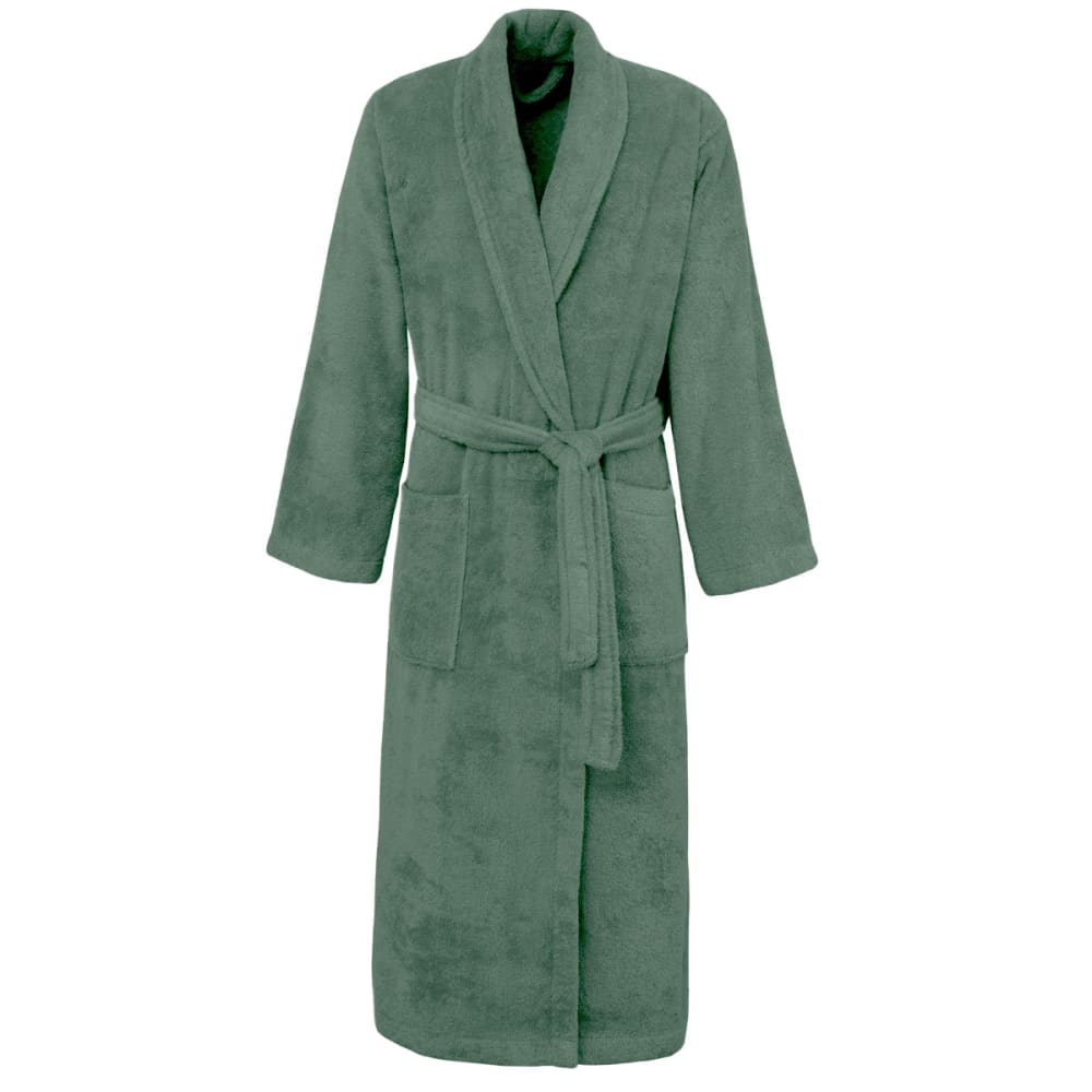 Sensei Maison Unisex Bademantel mit Schalkragen 400 g/m² Flechte M Grün Öko-Tex Zertifikat Baumwolle