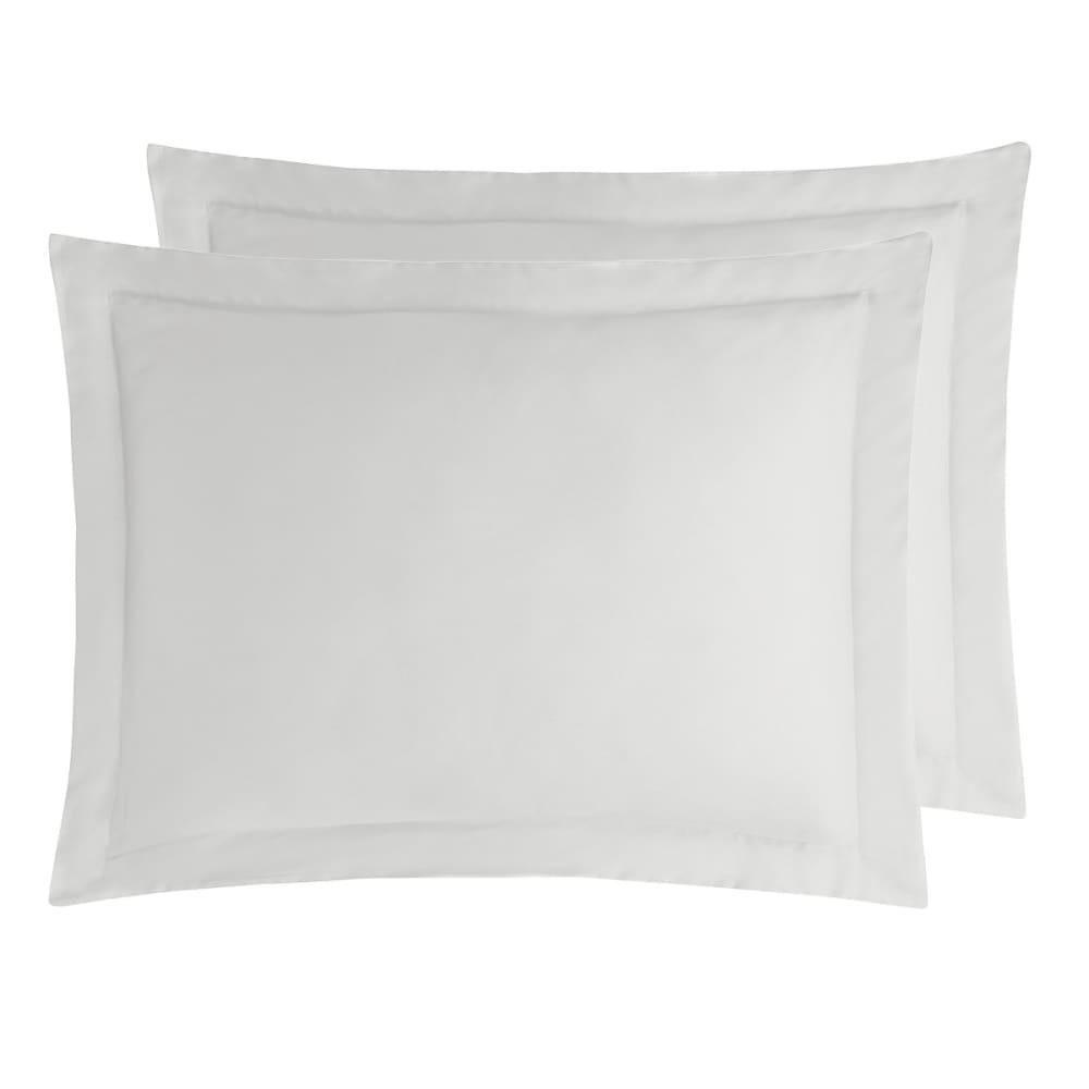 2 taies d'oreiller en satin de coton Blanc 50x70 cm