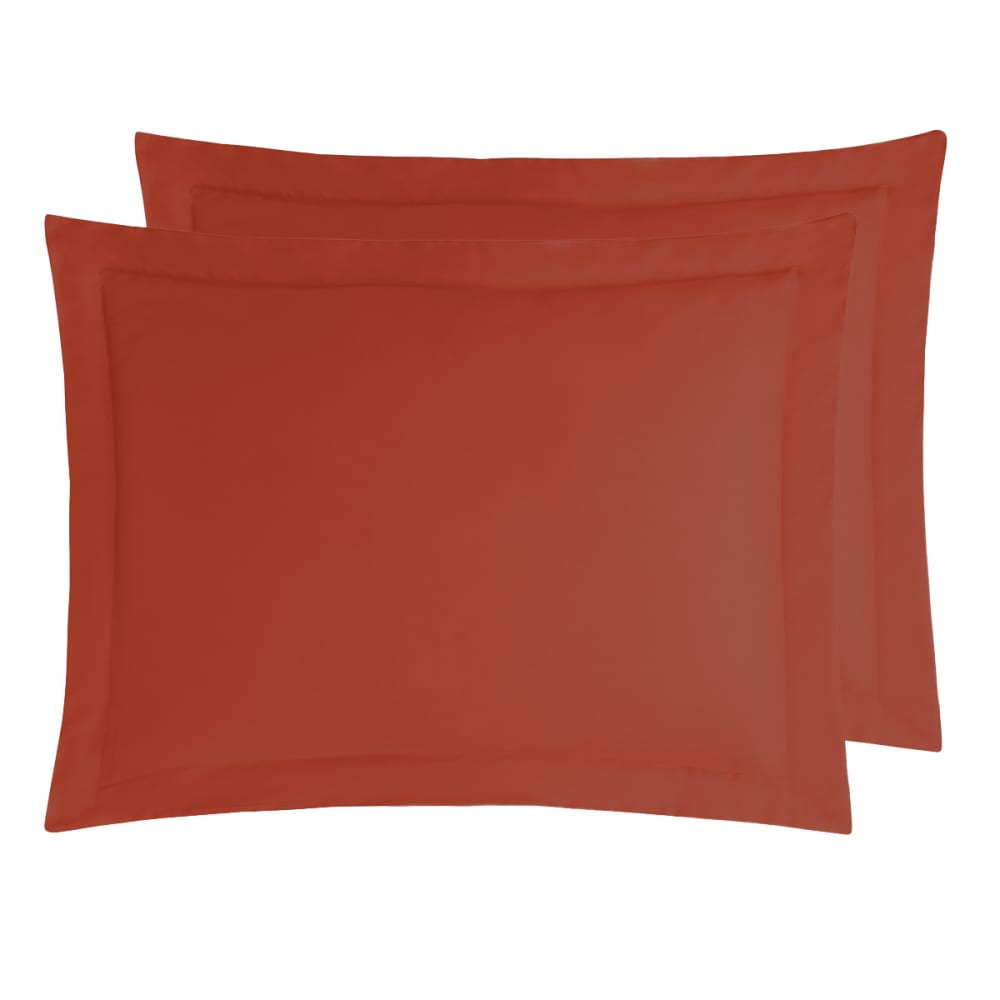 2 taies d'oreiller en satin de coton Terracota 50x70 cm