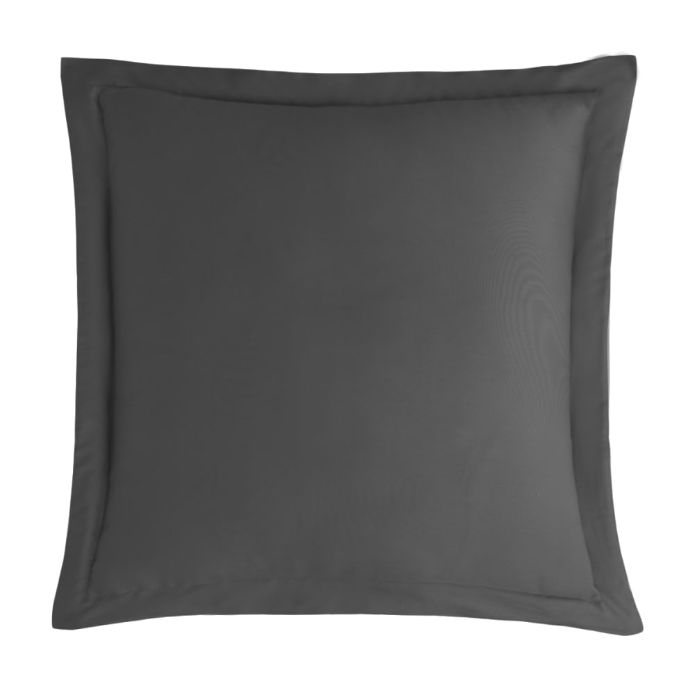 2 taies d'oreiller en satin de coton anthracite 65x65 cm - Maisons du Monde