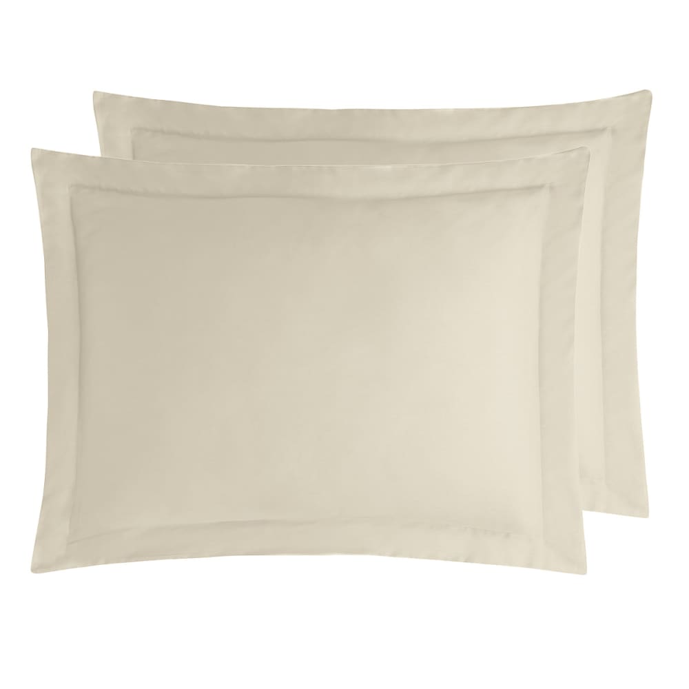2 taies d'oreiller en satin de coton ficelle 50x70 cm
