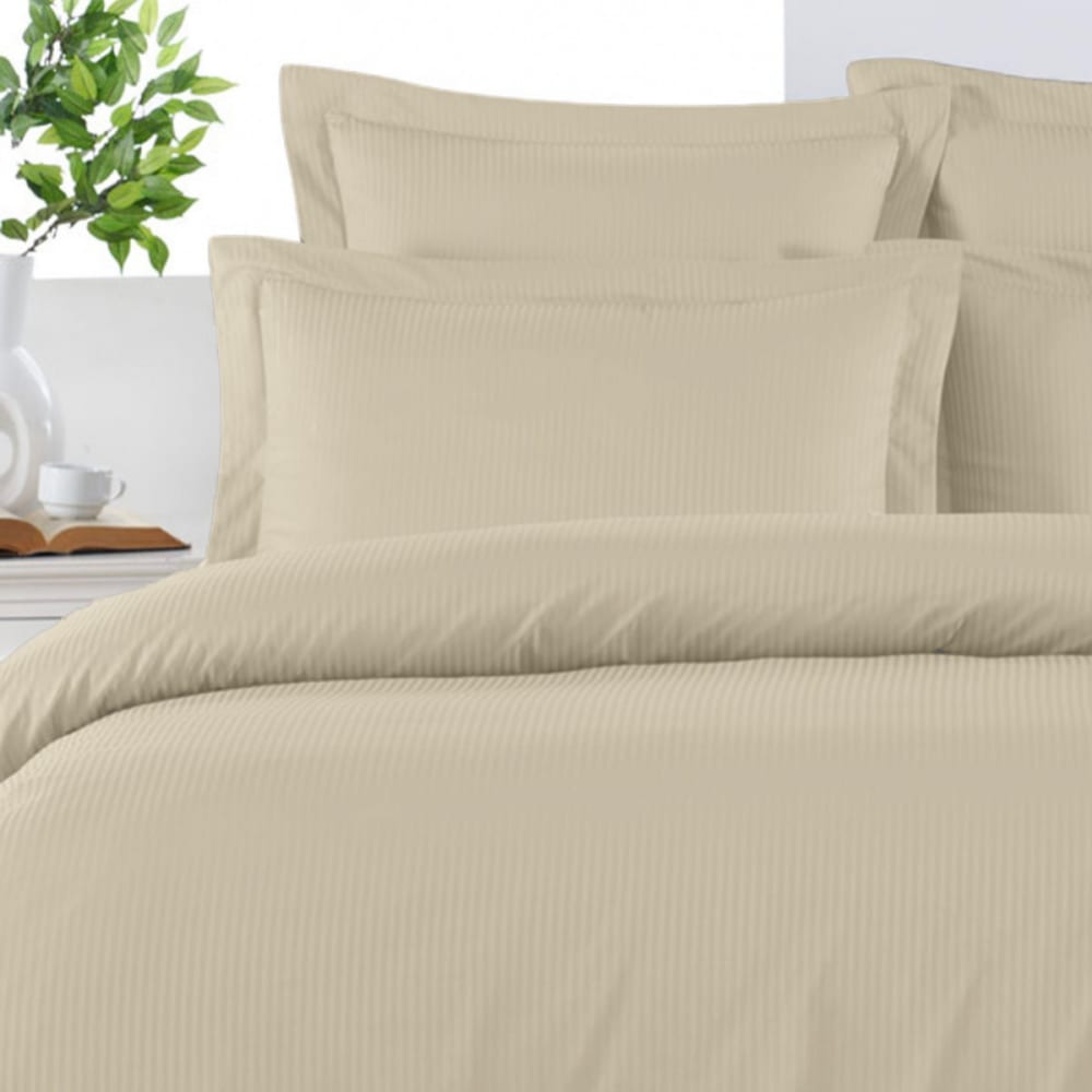 2 taies d'oreiller rayées en satin de coton ficelle 50x70 cm - Maisons du Monde