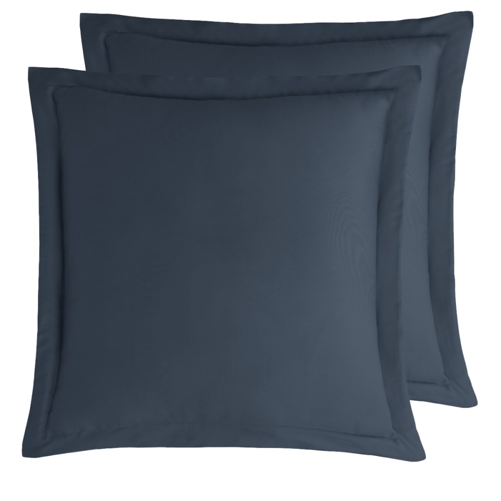 2 taies d'oreiller en satin de coton Marine 65x65 cm