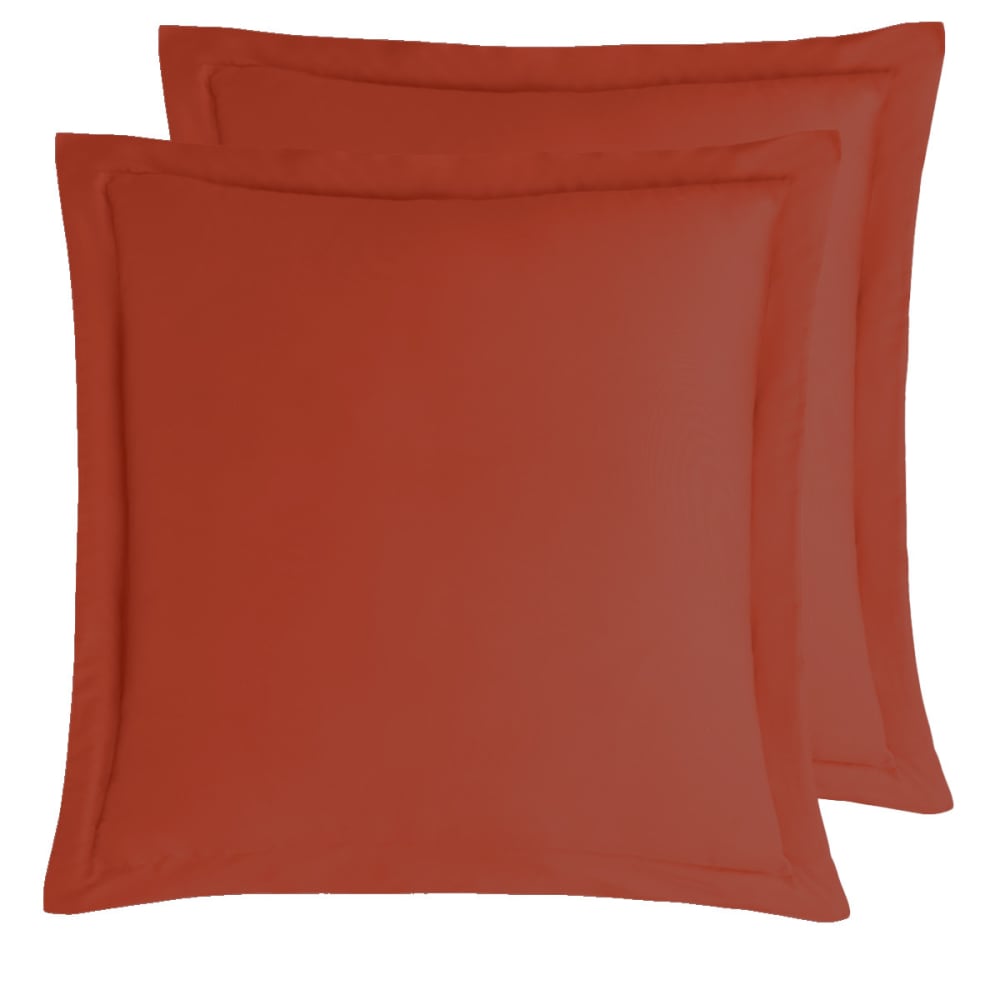 2 taies d'oreiller en satin de coton Terracota 65x65 cm