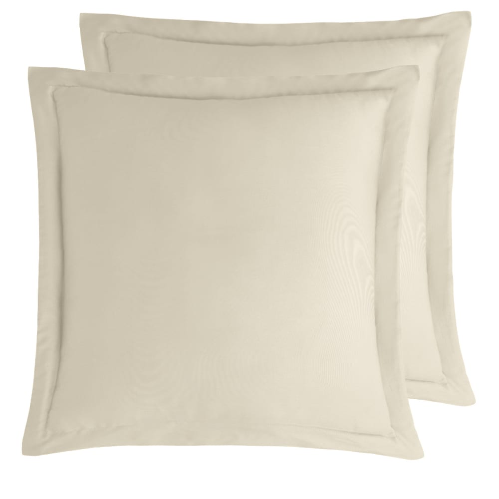 2 taies d'oreiller en satin de coton Ficelle 65x65 cm