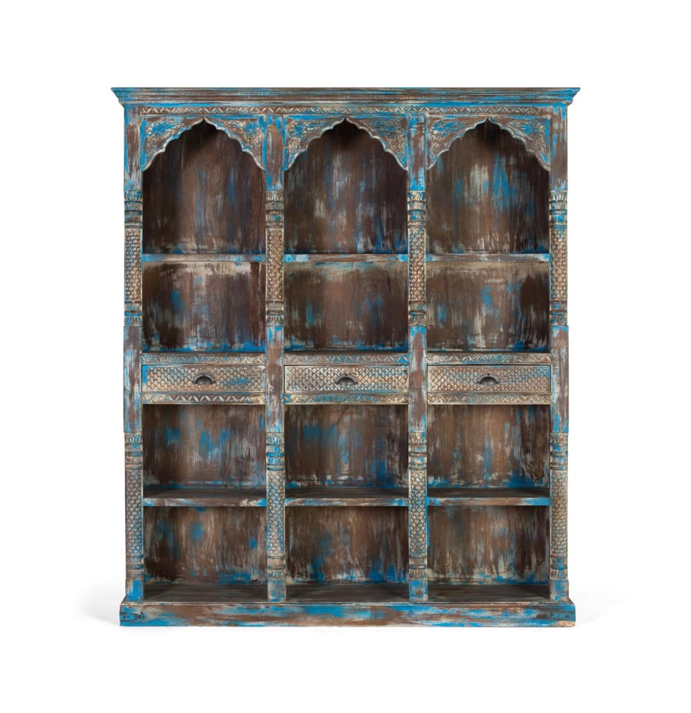 Buffet en manguier bleu vieilli 170 cm