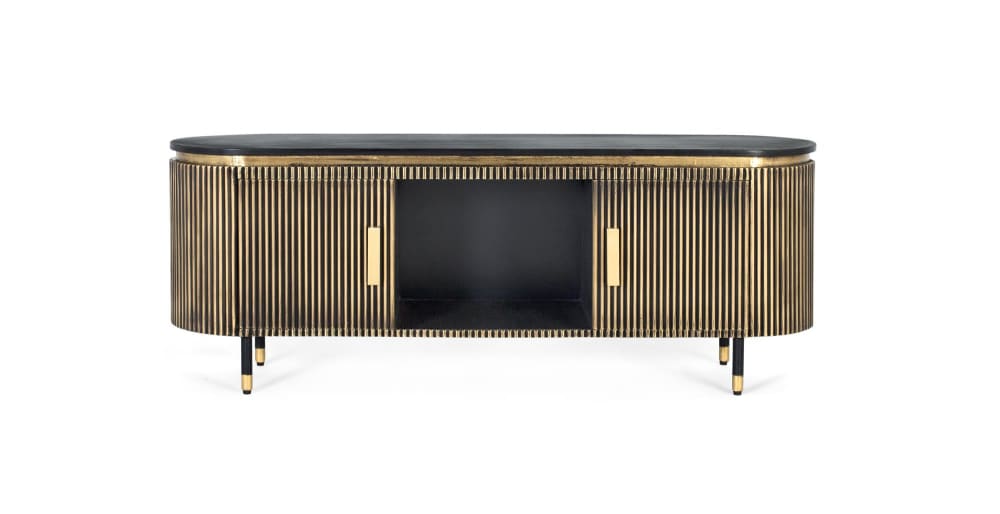 Meuble TV en manguier et bronze 150cm