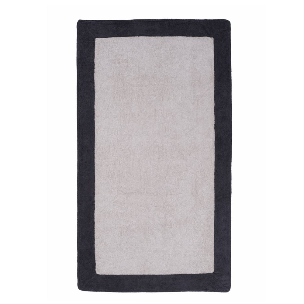 Mmaxi drap de plage et de bain gris cendré/bleu nuit 100x180