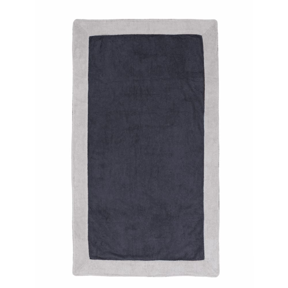 Mmaxi drap de plage et de bain bleu nuit/gris cendré 100x180